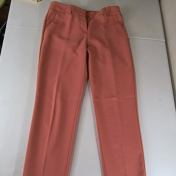 Express Columnist Ankle Mid Rise Size 00 Regular Light Coral Stretch Pants - Picture 2 of 10